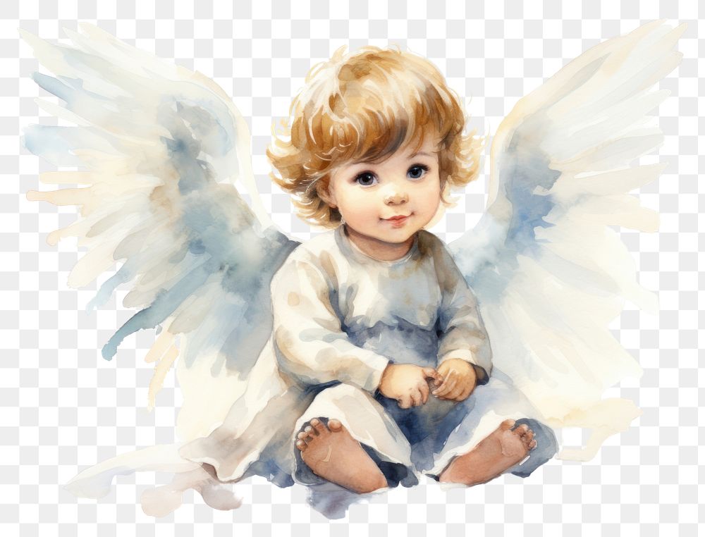 PNG Angel baby portrait toy. 