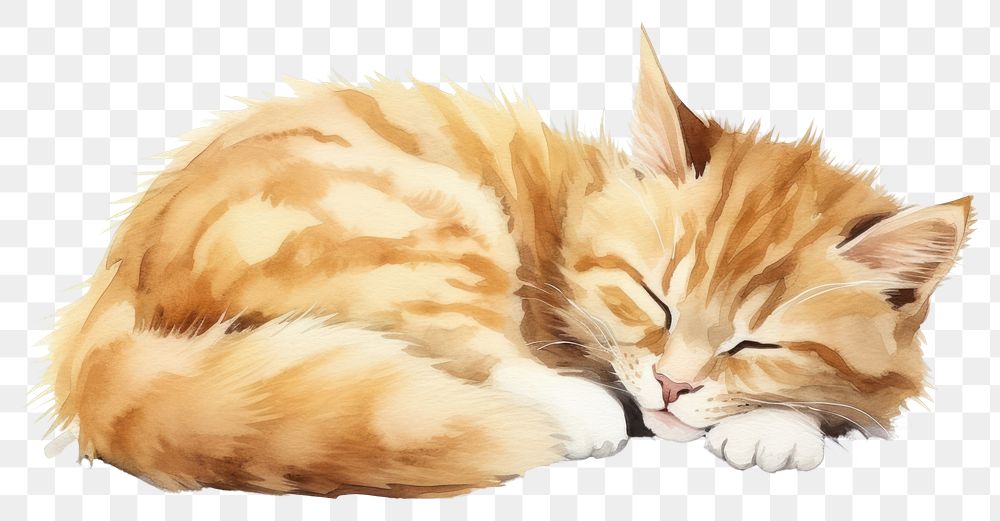 PNG Sleeping mammal animal kitten. AI generated Image by rawpixel.