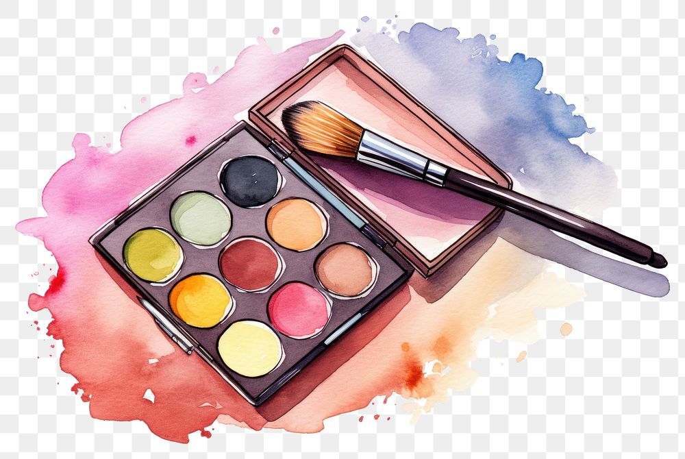 PNG Palette cosmetics brush paintbrush. AI generated Image by rawpixel.