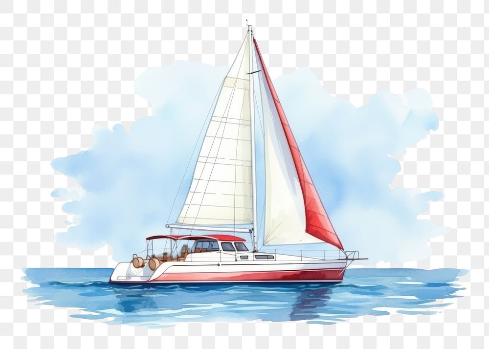 PNG Watercraft sailboat outdoors vehicle. AI generated Image by rawpixel.
