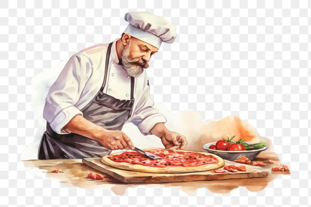 PNG Pizza adult food chef. AI generated Image by rawpixel.