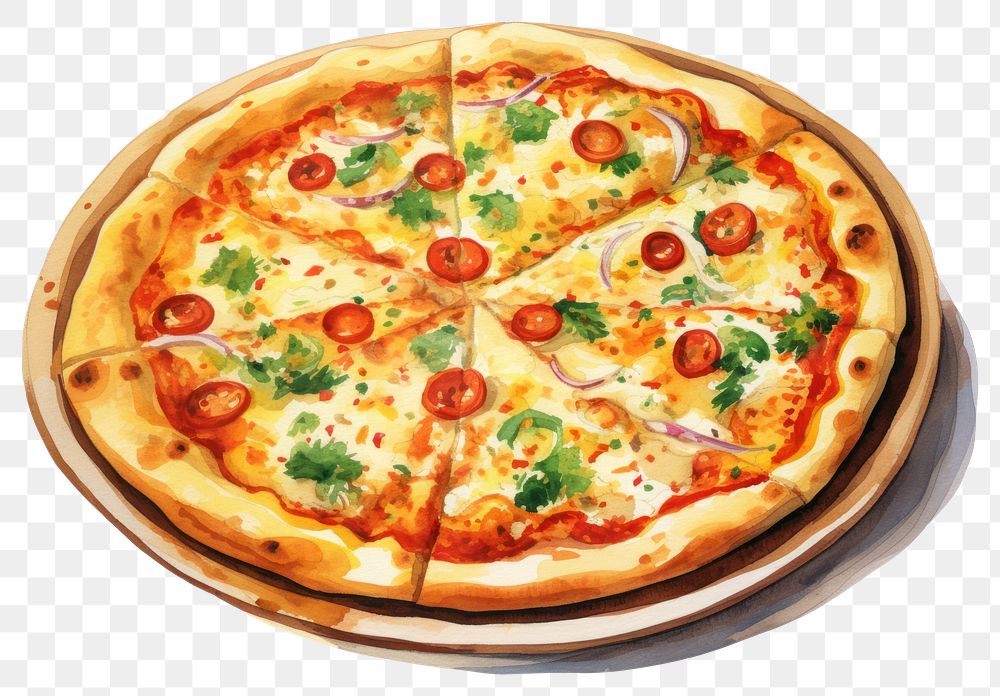 PNG Pizza plate food white background. AI generated Image by rawpixel.