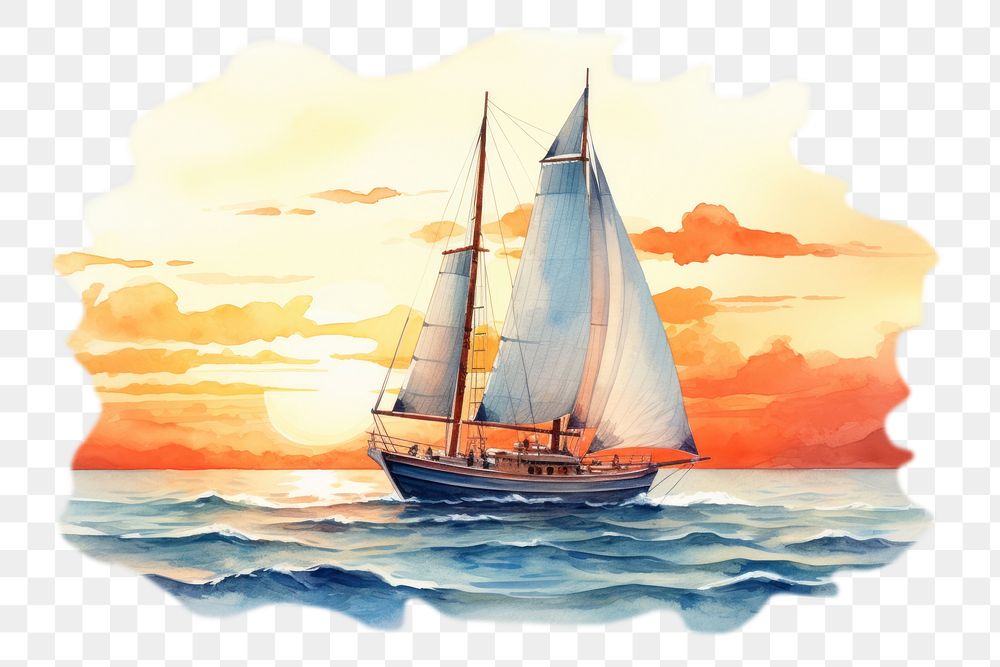 PNG Sailboat painting vehicle yacht. AI generated Image by rawpixel.