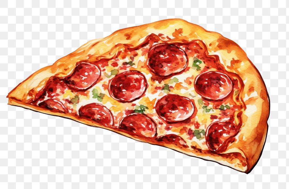 PNG Pizza pepperoni food white background. AI generated Image by rawpixel.