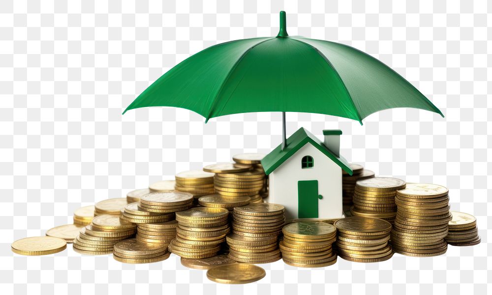 PNG Coin umbrella money green. AI generated Image by rawpixel.