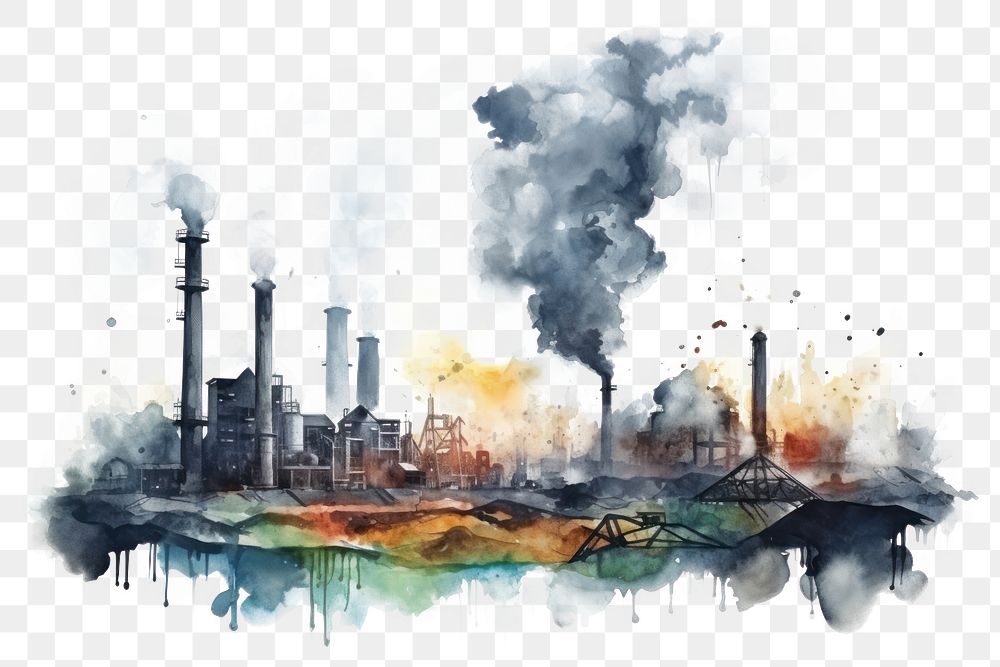 PNG Architecture pollution outdoors factory. AI generated Image by rawpixel.