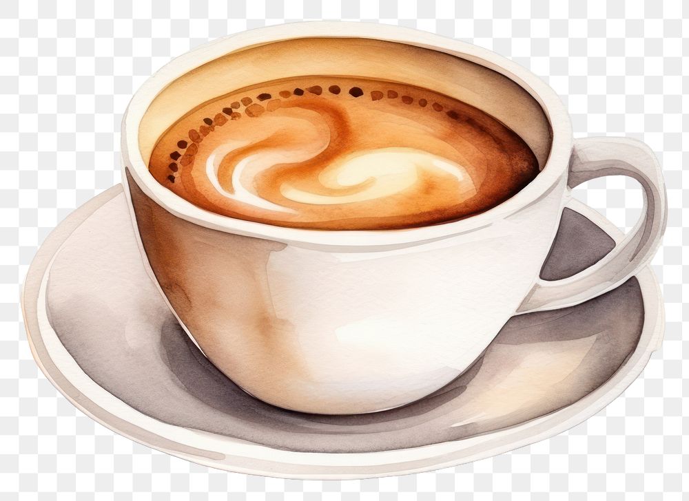 PNG Coffee saucer latte drink. AI generated Image by rawpixel.