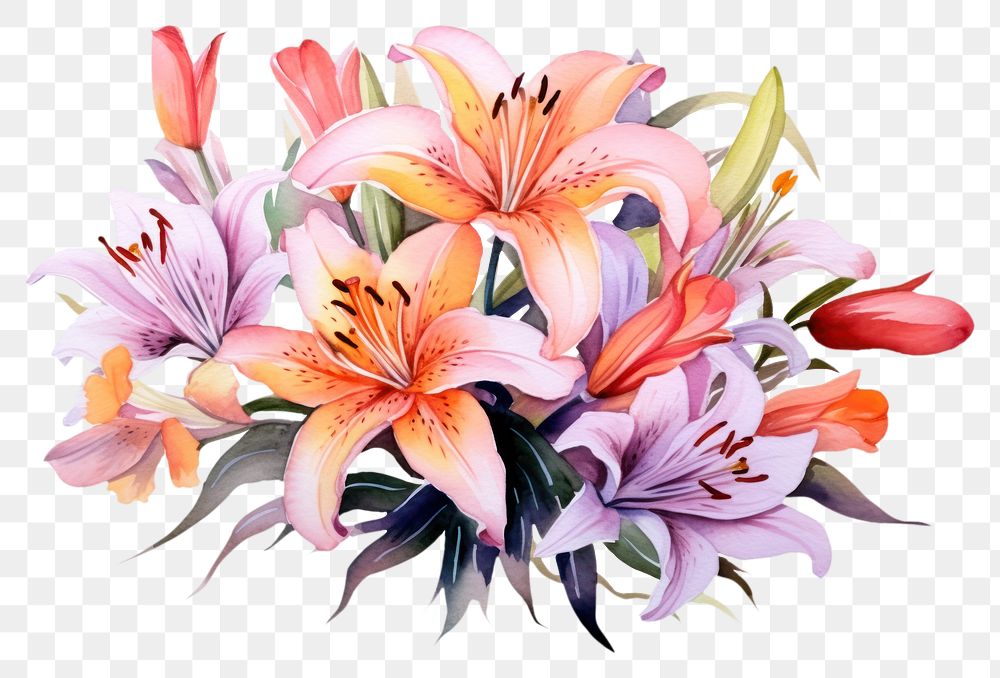 PNG Flower lily plant flower bouquet.