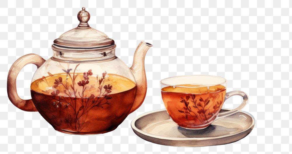 PNG Teapot saucer cup mug. AI generated Image by rawpixel.