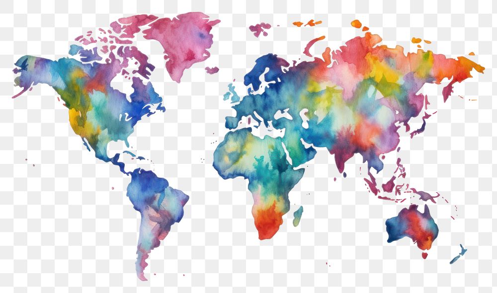 PNG Map world splattered creativity. 