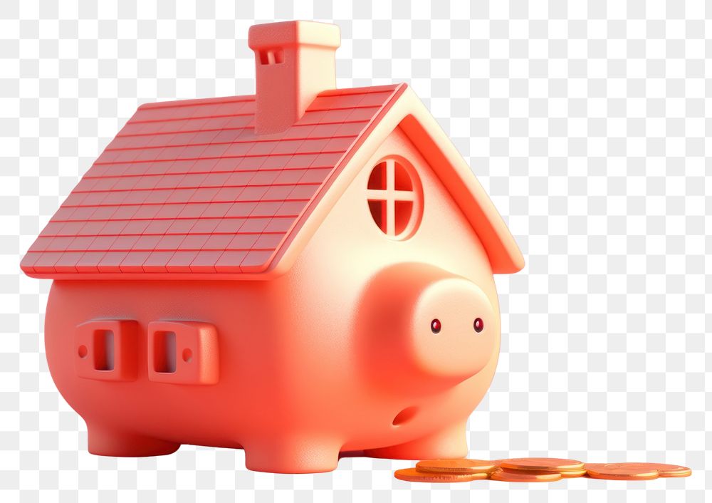 PNG House coin toy pig. AI generated Image by rawpixel.