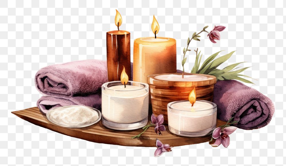 PNG Candle spa freshness therapy. AI generated Image by rawpixel.