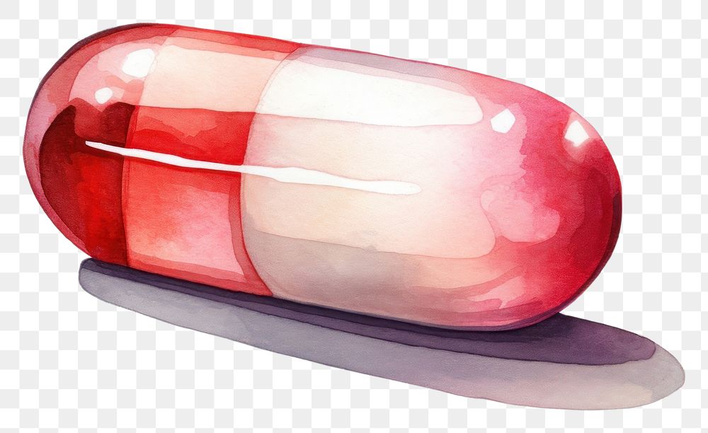 PNG Capsule pill red medication. 