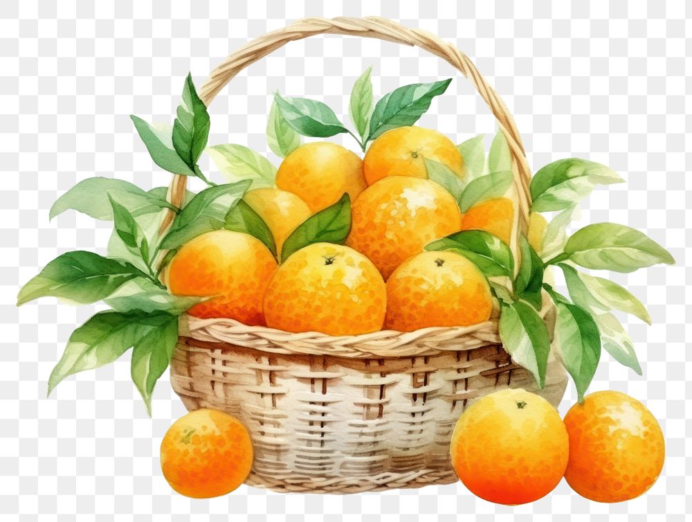 PNG Basket grapefruit orange plant. 