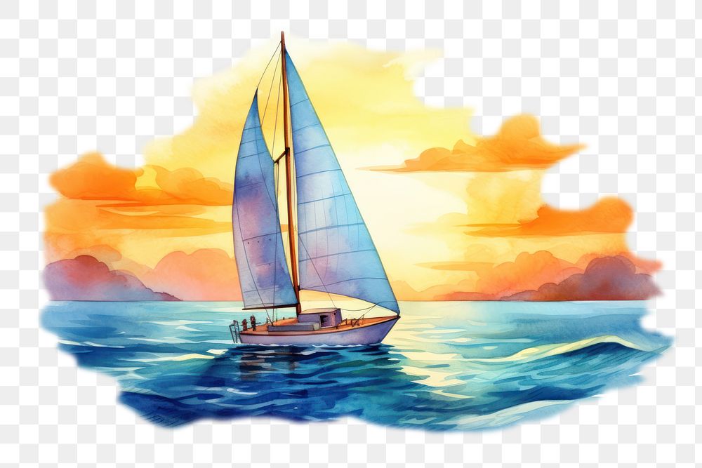 PNG Watercraft sailboat outdoors vehicle. AI generated Image by rawpixel.