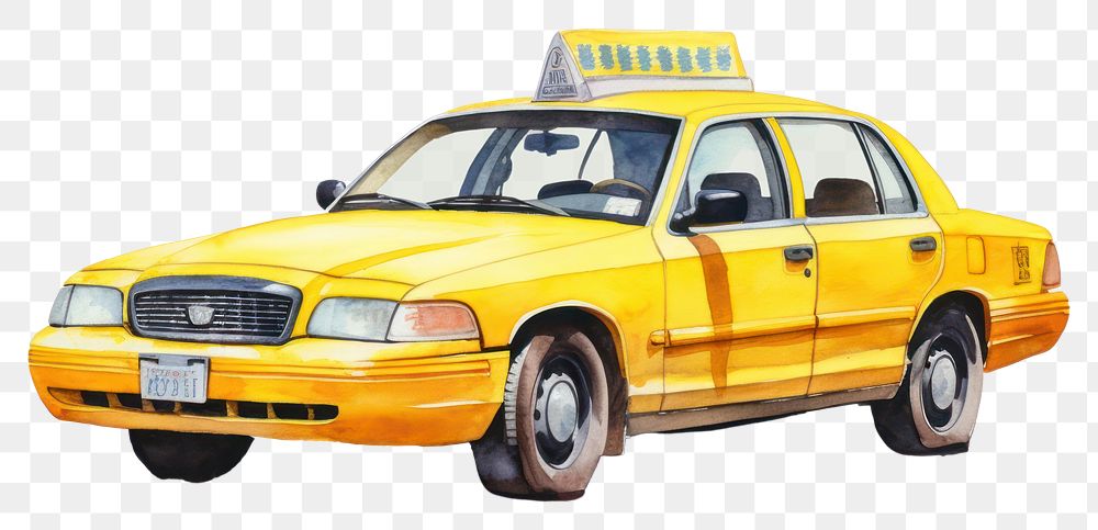 PNG Vehicle yellow taxi car
