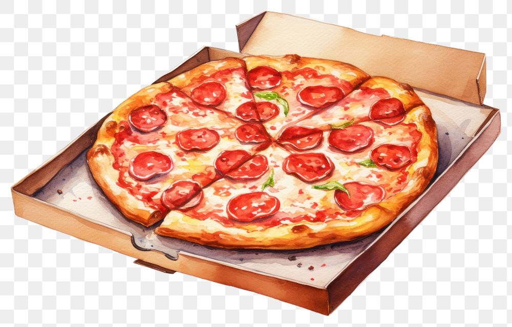 PNG Pizza pepperoni food box. 