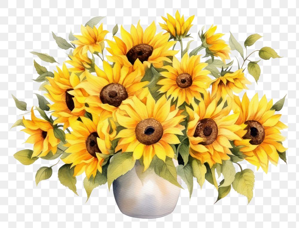 PNG Sunflower plant vase inflorescence