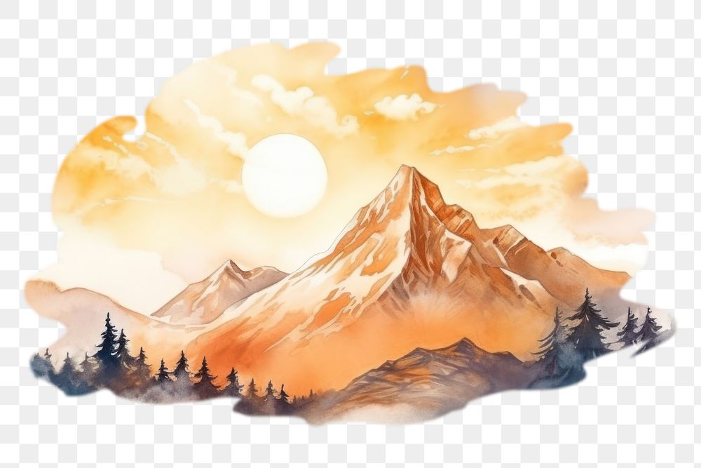PNG Mountain outdoors nature tranquility. AI generated Image by rawpixel.