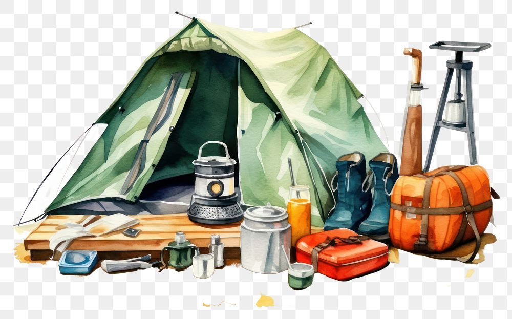 PNG Outdoors camping tent accessories. AI generated Image by rawpixel.