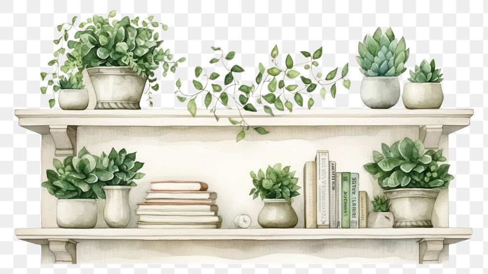 PNG Furniture shelf plant vase