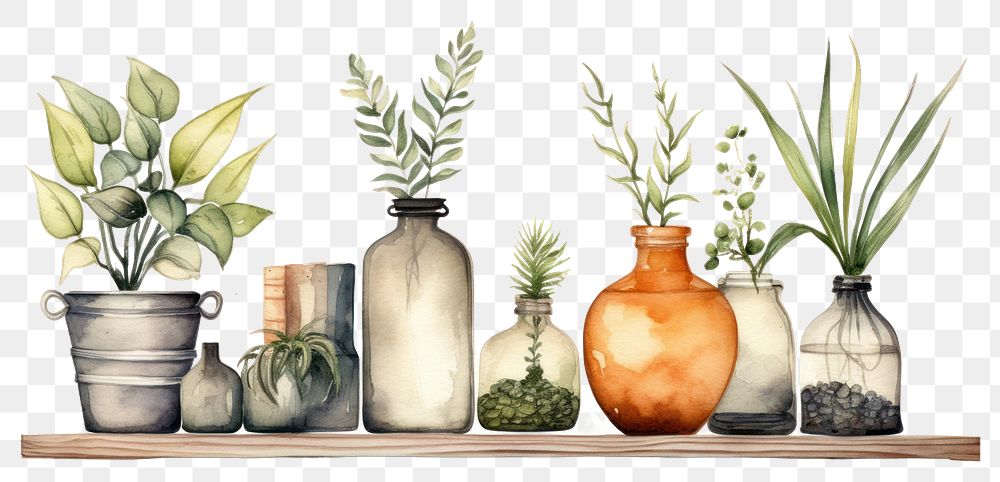 PNG Plant herbs vase jar