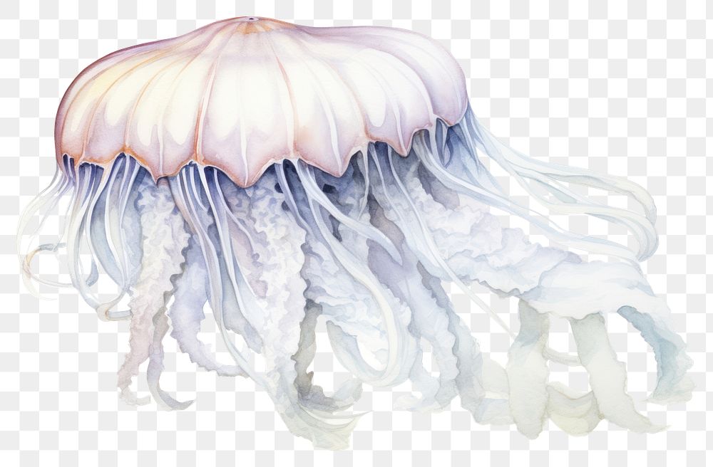 PNG Jellyfish invertebrate cephalopod underwater. 