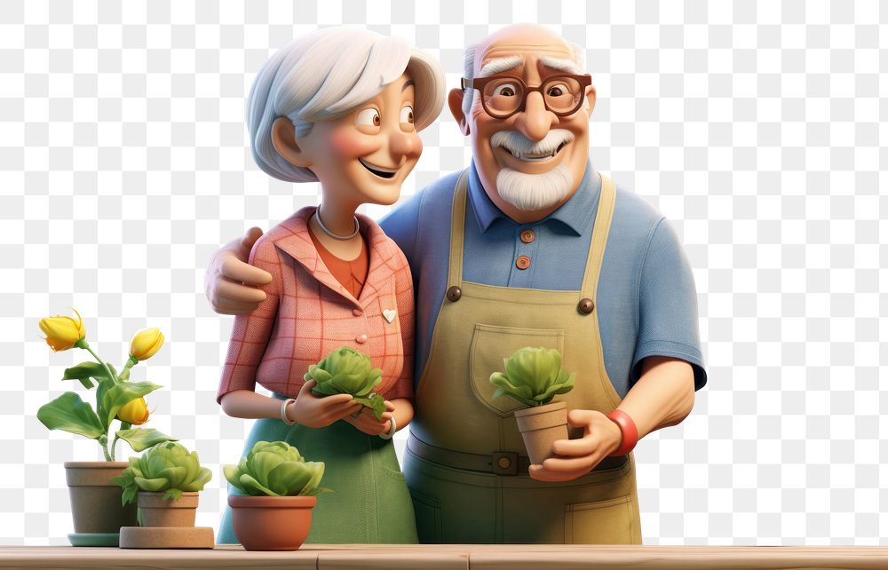 PNG  Plant gardening smiling adult. AI generated Image by rawpixel.