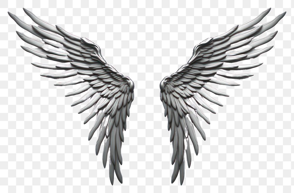 PNG Flying angel wing white background. AI generated Image by rawpixel.