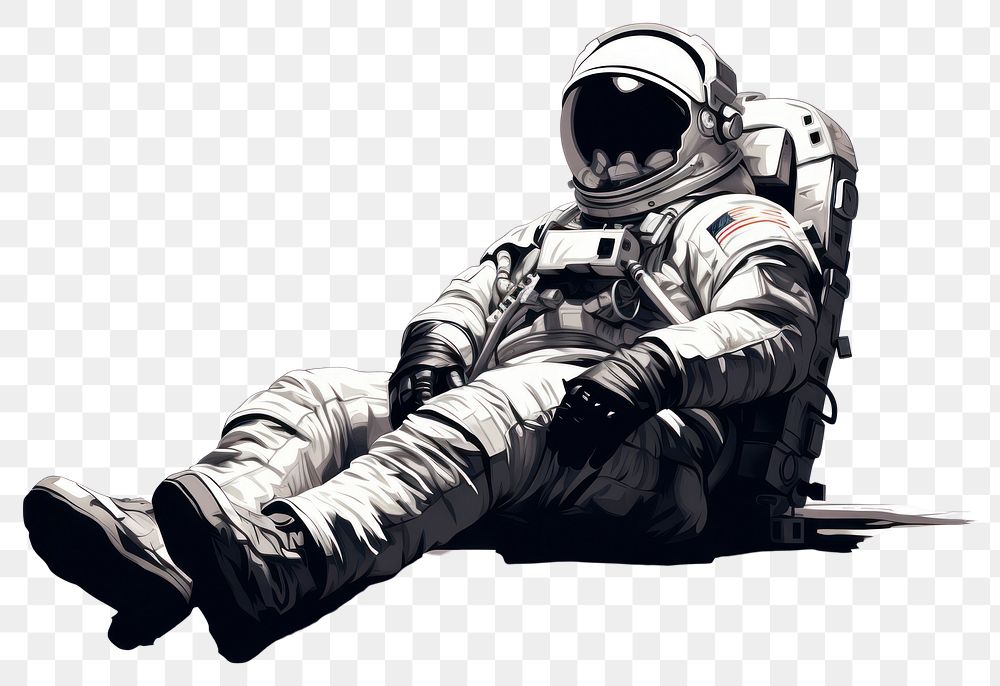 PNG Adult relaxation technology astronaut. AI generated Image by rawpixel.