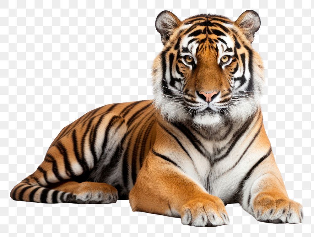 PNG Tiger wildlife sitting animal. AI generated Image by rawpixel.
