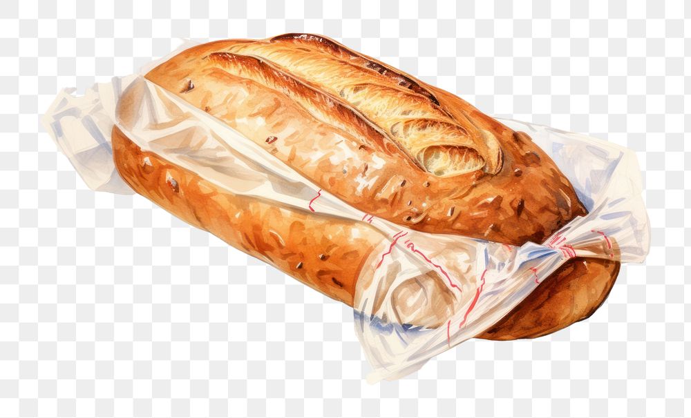 PNG Baguette bread food viennoiserie. AI generated Image by rawpixel.