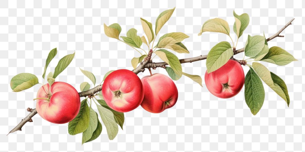 PNG Apple branch plant fruit