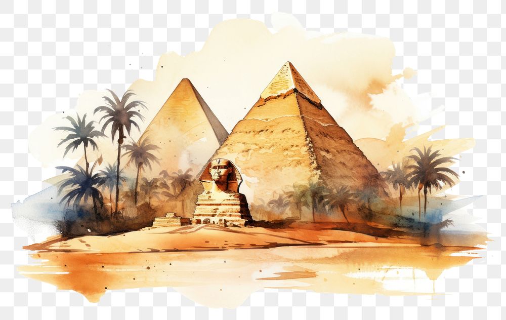 PNG Architecture pyramid archaeology creativity. AI generated Image by rawpixel.