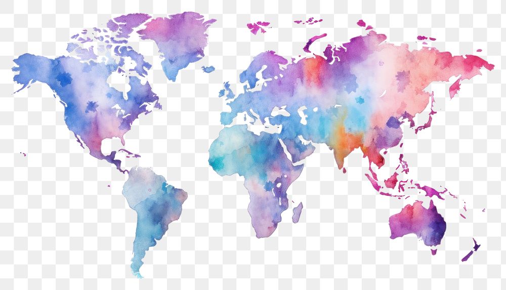 PNG Map world creativity splattered. AI generated Image by rawpixel.