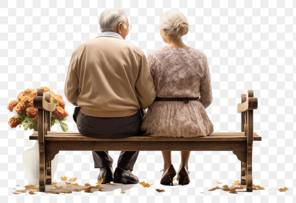 PNG Bench adult togetherness affectionate. AI generated Image by rawpixel.