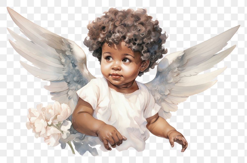 PNG Portrait angel baby representation. AI generated Image by rawpixel.
