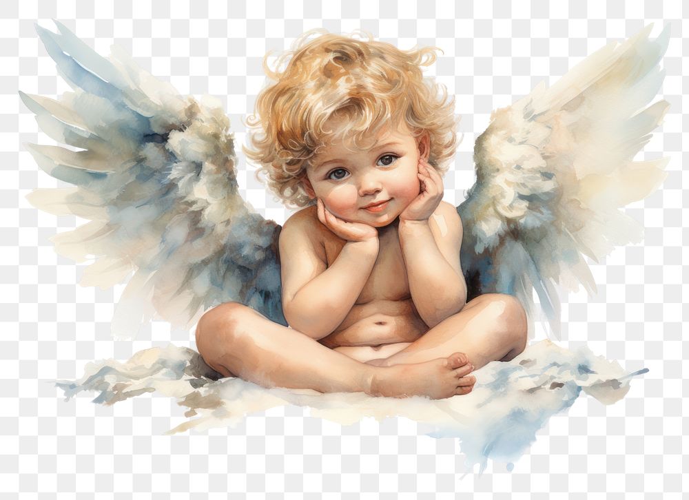 PNG Portrait angel cute baby