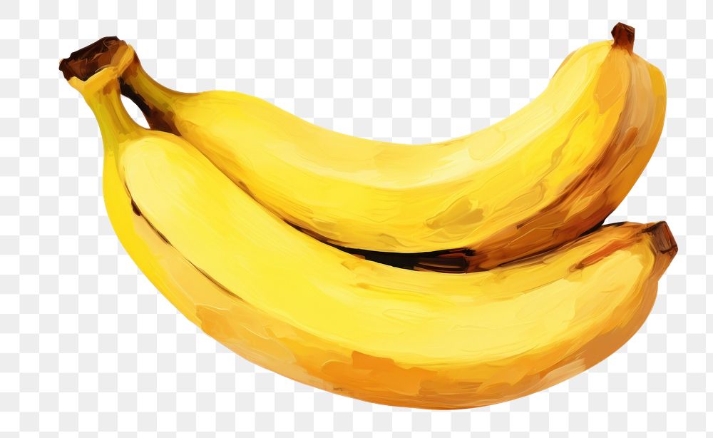 PNG Banana food freshness produce, digital paint illustration. AI generated image