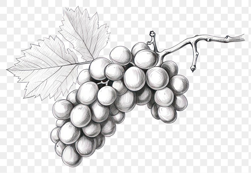PNG Drawing sketch grapes fruit. AI generated Image by rawpixel.