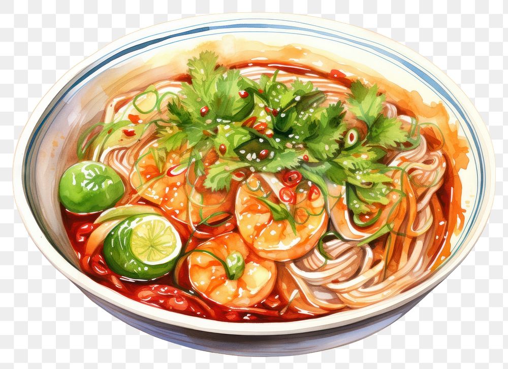 PNG Noodle plate food soup. AI generated Image by rawpixel.