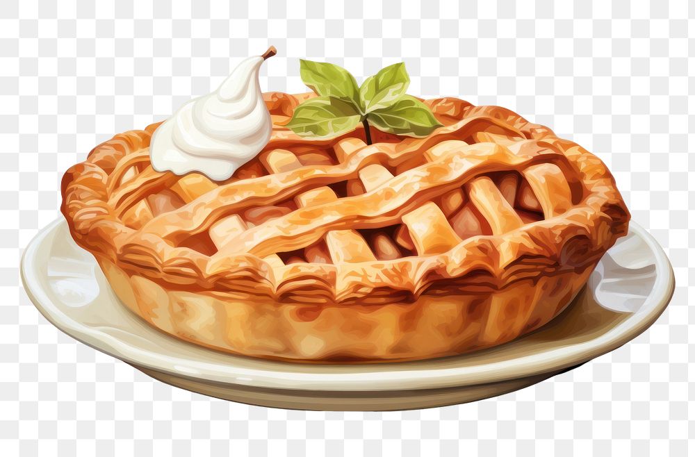 PNG Pie dessert cream plate. AI generated Image by rawpixel.