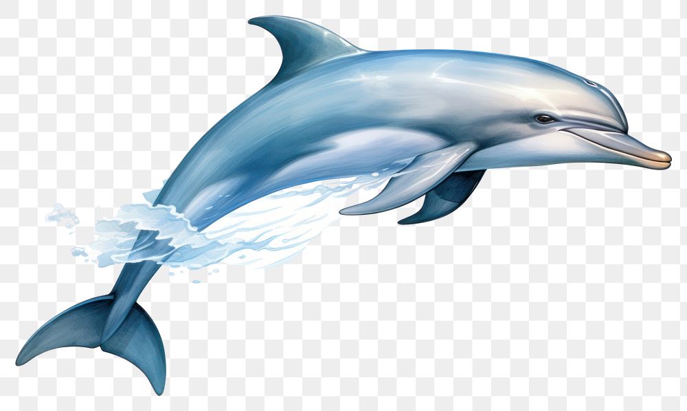 PNG Dolphin animal mammal fish, digital paint illustration. AI generated image