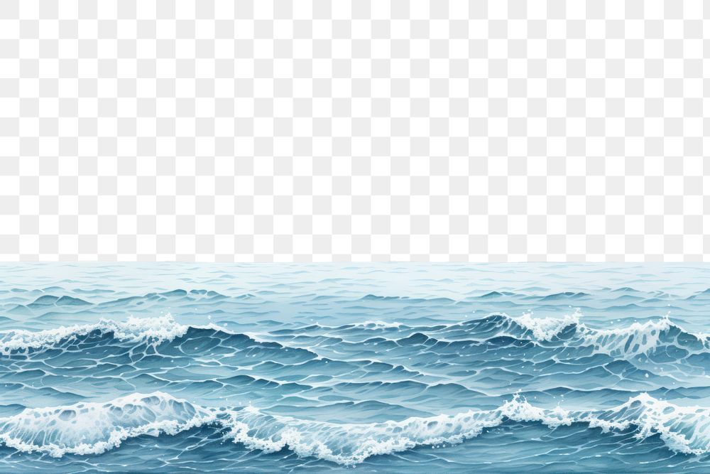 PNG Ocean outdoors horizon nature, digital paint illustration. AI generated image