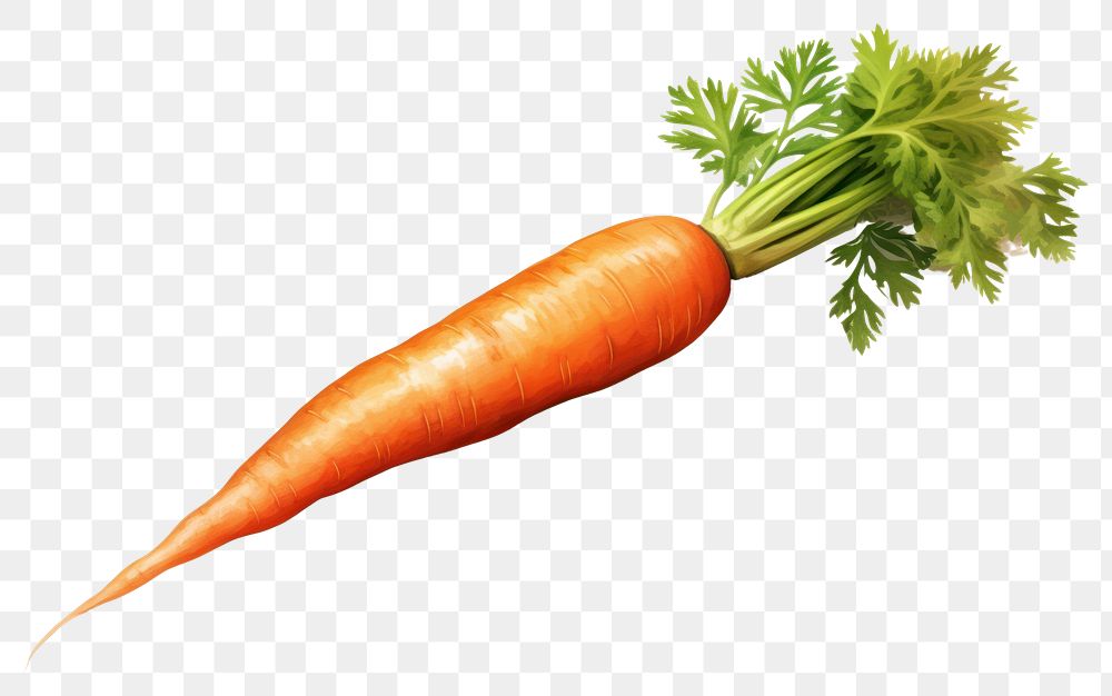 PNG Carrot vegetable plant herbs, digital paint illustration. AI generated image