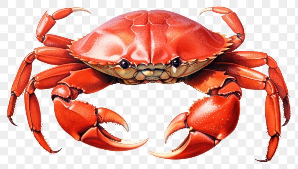 PNG Crab lobster seafood animal, digital paint illustration. AI generated image