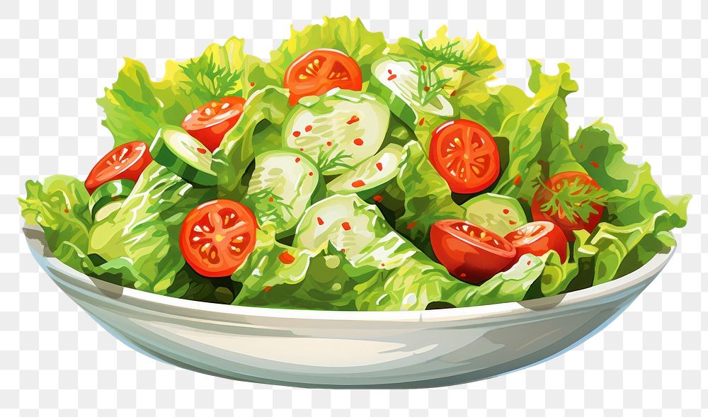 PNG Vegetable lettuce salad plant, digital paint illustration. AI generated image