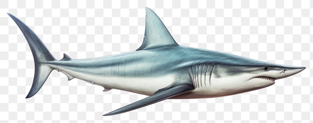 PNG Shark animal fish wildlife, digital paint illustration. AI generated image