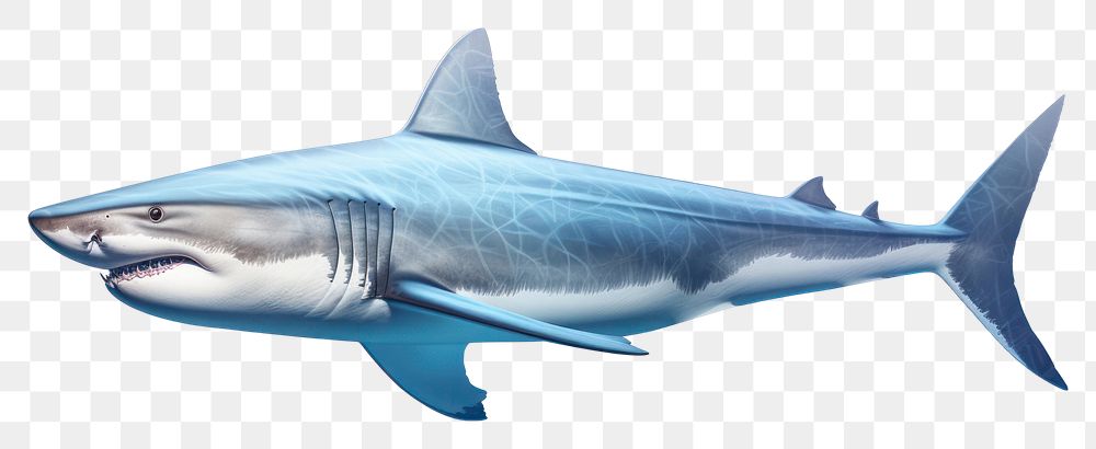 PNG Shark animal fish transportation, digital paint illustration. AI generated image