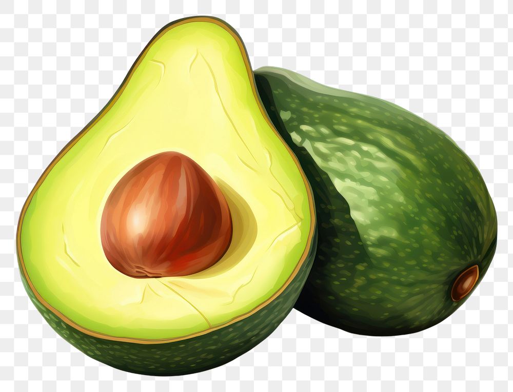 PNG Avocado fruit plant food, digital paint illustration. AI generated image